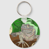 Iguana auf einem Felsen Schlüsselanhänger (Rückseite)