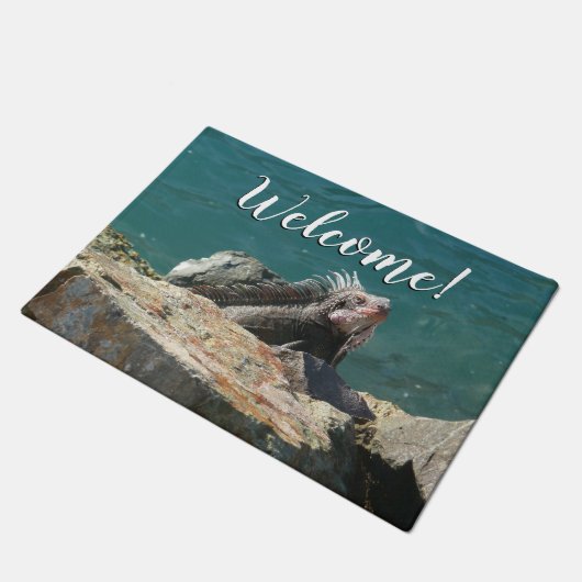 Iguana bei St. Thomas Fußmatte (Schrägansicht)