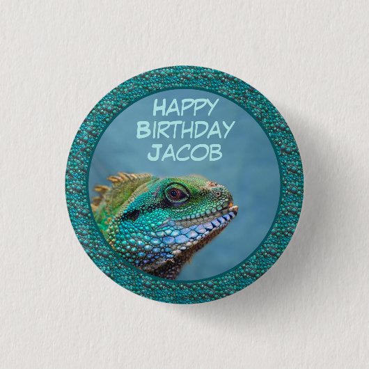 Iguana Birthday Button (Vorderseite)