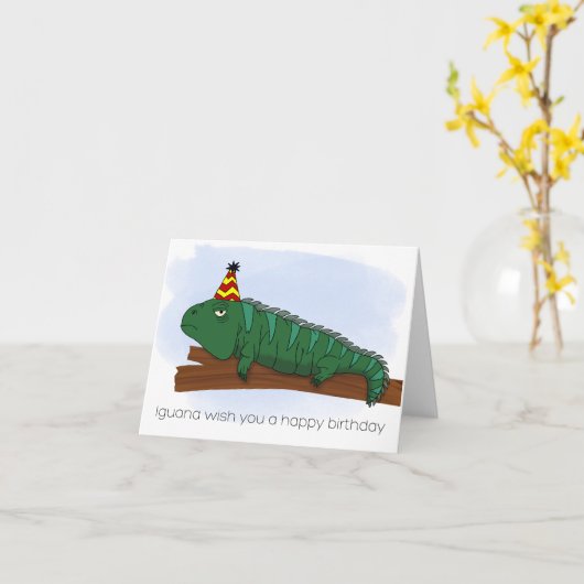 Iguana Birthday Karte (Gelbe Blume)