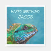 Iguana Birthday Party Serviette (Vorderseite)