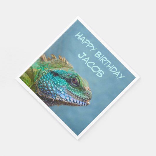 Iguana Birthday Party Serviette (Ecke)
