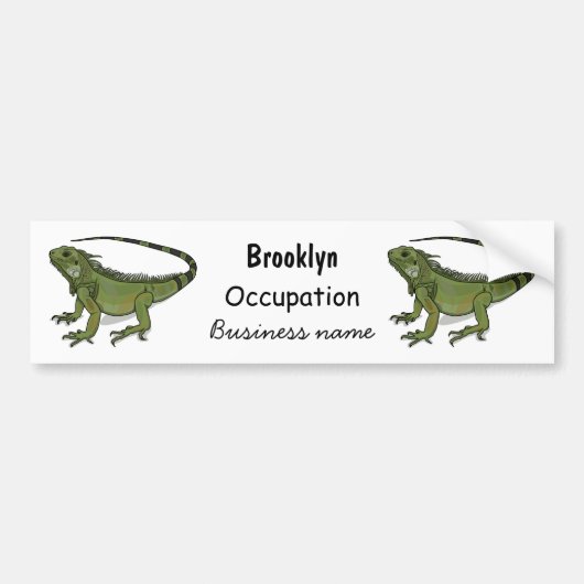 Iguana-Cartoon-Abbildung Autoaufkleber (Vorne)