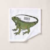 Iguana-Cartoon-Abbildung Badhandtuch Set (Waschlappen)