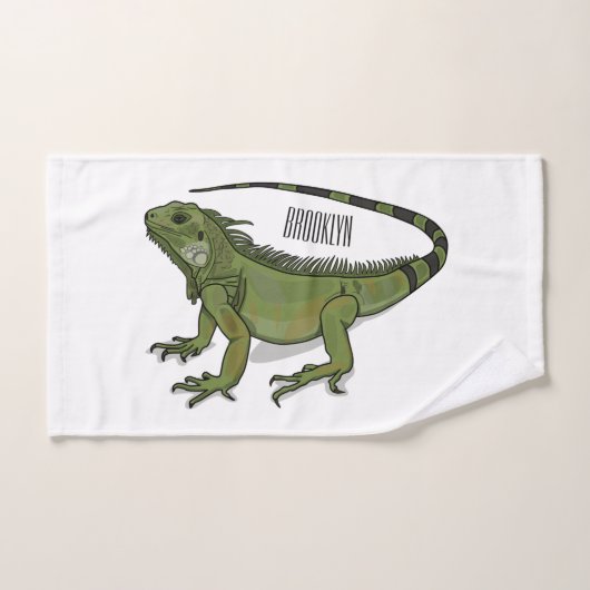 Iguana-Cartoon-Abbildung Badhandtuch Set (Handtuch)