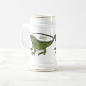 Iguana-Cartoon-Abbildung Bierglas (Vorderseite Links)