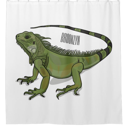 Iguana-Cartoon-Abbildung Duschvorhang (Vorderseite)