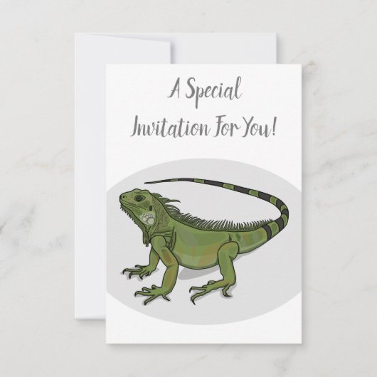 Iguana-Cartoon-Abbildung Einladung (Rückseite)