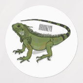 Iguana-Cartoon-Abbildung Etiketten (Design 2)