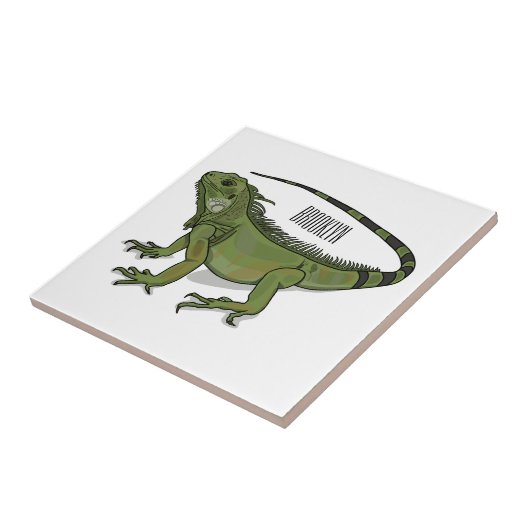 Iguana-Cartoon-Abbildung Fliese (Seite)