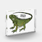 Iguana-Cartoon-Abbildung Fotoblock (Links)