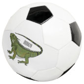 Iguana-Cartoon-Abbildung Fußball (Dreiviertel)