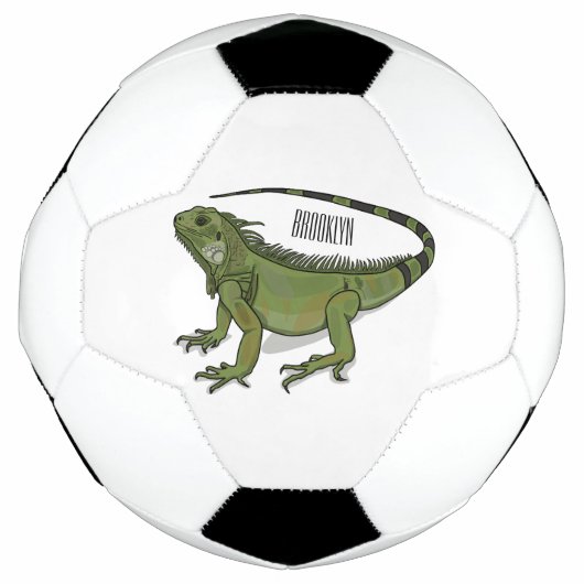Iguana-Cartoon-Abbildung Fußball (Vorderseite)