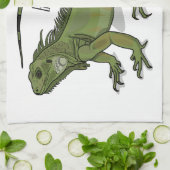 Iguana-Cartoon-Abbildung Geschirrtuch (Gefaltet)