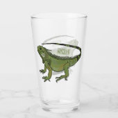 Iguana-Cartoon-Abbildung Glas (Rückseite)