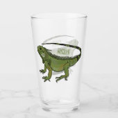 Iguana-Cartoon-Abbildung Glas (Vorderseite)