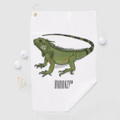 Iguana-Cartoon-Abbildung Golfhandtuch (Insitu)