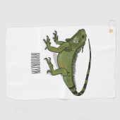 Iguana-Cartoon-Abbildung Golfhandtuch (Horizontal)