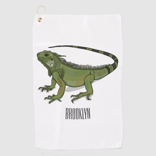 Iguana-Cartoon-Abbildung Golfhandtuch (Vorderseite)