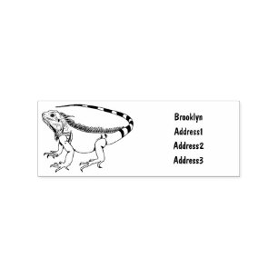 Iguana-Cartoon-Abbildung Gummistempel