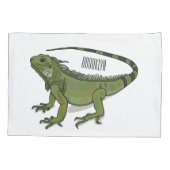 Iguana-Cartoon-Abbildung Kissenbezug (Rückseite)