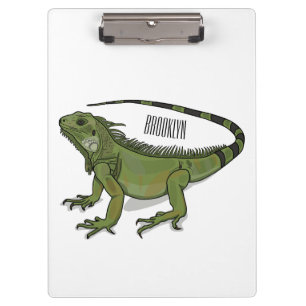 Iguana-Cartoon-Abbildung Klemmbrett