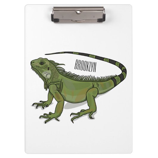 Iguana-Cartoon-Abbildung Klemmbrett (Vorderseite)