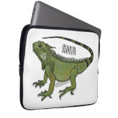 Iguana-Cartoon-Abbildung Laptopschutzhülle (Vorne Rechts)