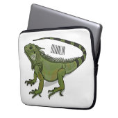 Iguana-Cartoon-Abbildung Laptopschutzhülle (Vorderseite Links)