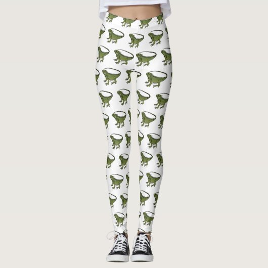 Iguana-Cartoon-Abbildung Leggings (Vorderseite)