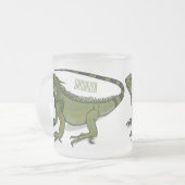 Iguana-Cartoon-Abbildung Mattglastasse (Vorderseite Links)