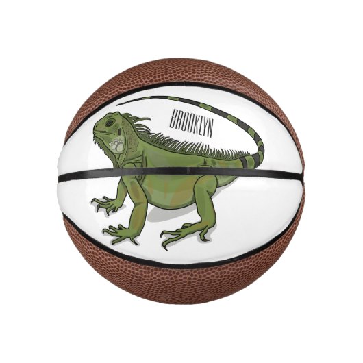 Iguana-Cartoon-Abbildung Mini Basketball (Vorderseite)
