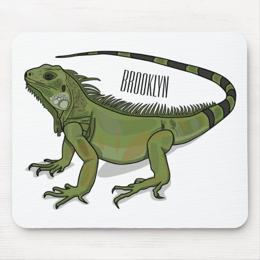 Iguana-Cartoon-Abbildung Mousepad (Vorne)
