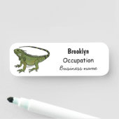 Iguana-Cartoon-Abbildung Namensschild (Beispiel)