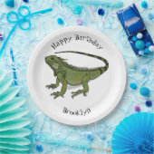 Iguana-Cartoon-Abbildung Pappteller (Party)
