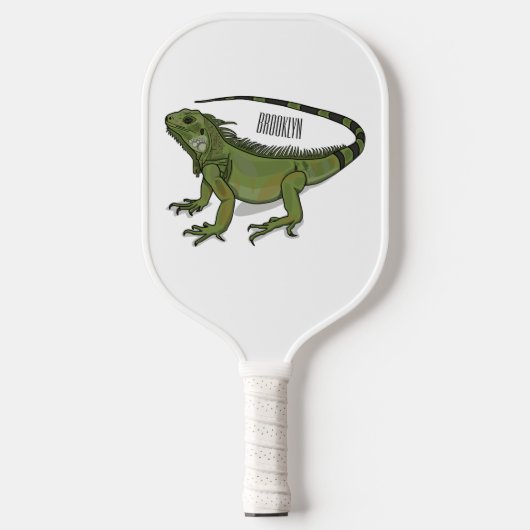 Iguana-Cartoon-Abbildung Pickleball Schläger (Vorderseite)