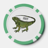 Iguana-Cartoon-Abbildung Pokerchips (Rückseite)