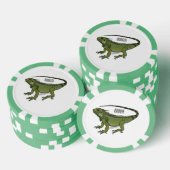 Iguana-Cartoon-Abbildung Pokerchips (Stapel)