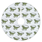 Iguana-Cartoon-Abbildung Polyester Weihnachtsbaumdecke (Vorderseite)