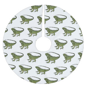Iguana-Cartoon-Abbildung Polyester Weihnachtsbaumdecke