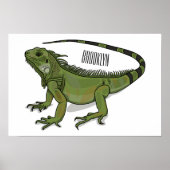 Iguana-Cartoon-Abbildung Poster (Vorne)