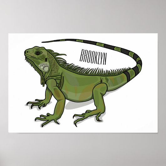 Iguana-Cartoon-Abbildung Poster (Vorne)