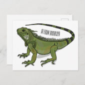 Iguana-Cartoon-Abbildung Postkarte (Vorne/Hinten)