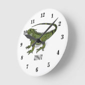 Iguana-Cartoon-Abbildung Runde Wanduhr (Winkel)