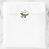 Iguana-Cartoon-Abbildung Runder Aufkleber (Tasche)