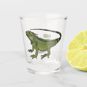 Iguana-Cartoon-Abbildung Schnapsglas
