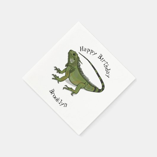 Iguana-Cartoon-Abbildung Serviette (Ecke)