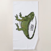Iguana-Cartoon-Abbildung Strandtuch (Vorderseite)
