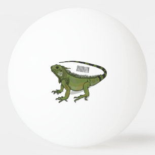 Iguana-Cartoon-Abbildung Tischtennisball