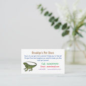 Iguana-Cartoon-Abbildung Visitenkarte (Stehend Vorderseite)